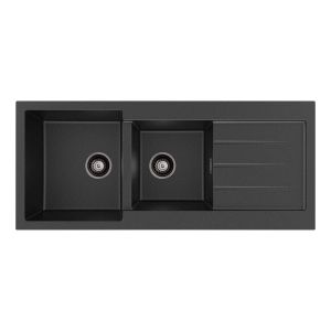 Kuro Granite 32L/22L Double Kitchen Sink with Drainer